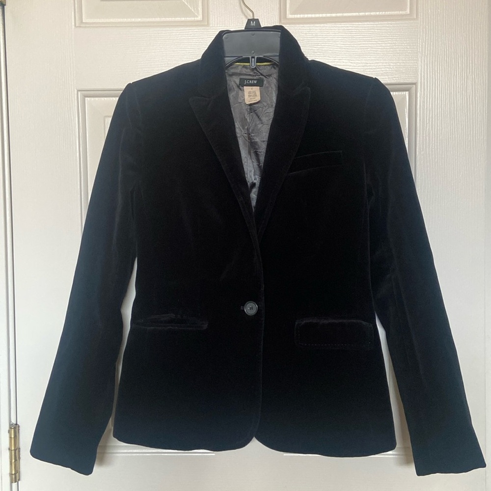 J. CREW velvet black blazer - Picture 4 of 9